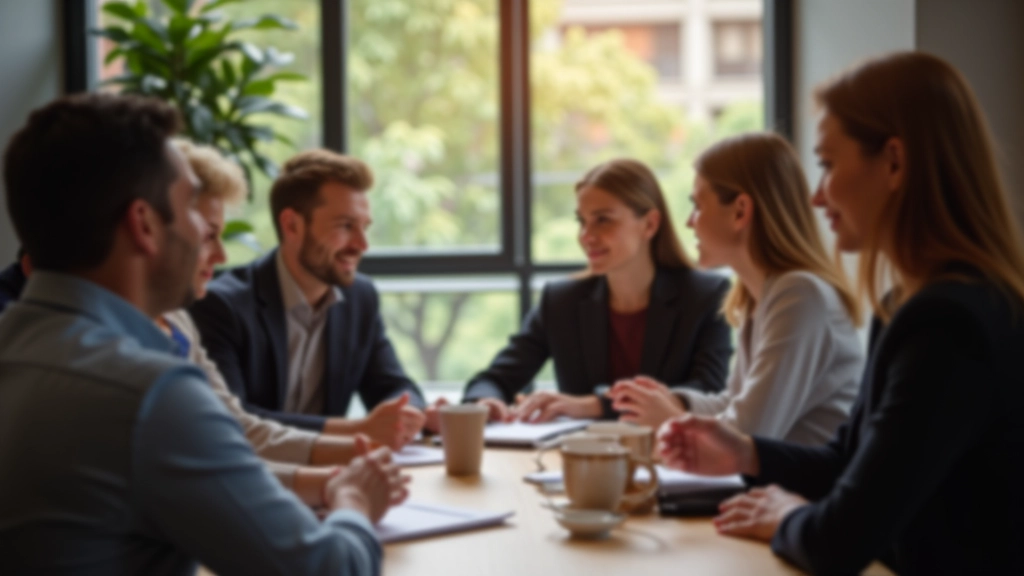 Geschäftsleute aus verschiedenen Kulturen in produktivem Austausch, moderner Konferenzraum, vielfältige Perspektiven