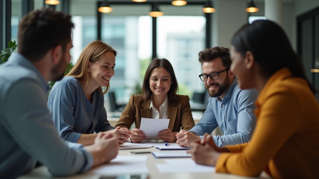 Professionelles Foto von internationaler Zusammenarbeit in modernem Büro mit diversen Fachkräften